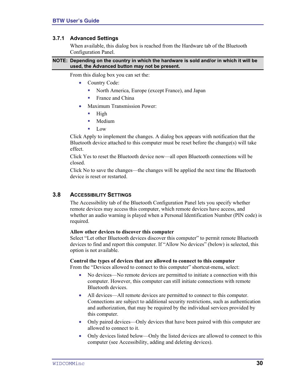 Advanced settings, Accessibility settings | HP Pavilion zt3017WM Notebook PC User Manual | Page 34 / 40