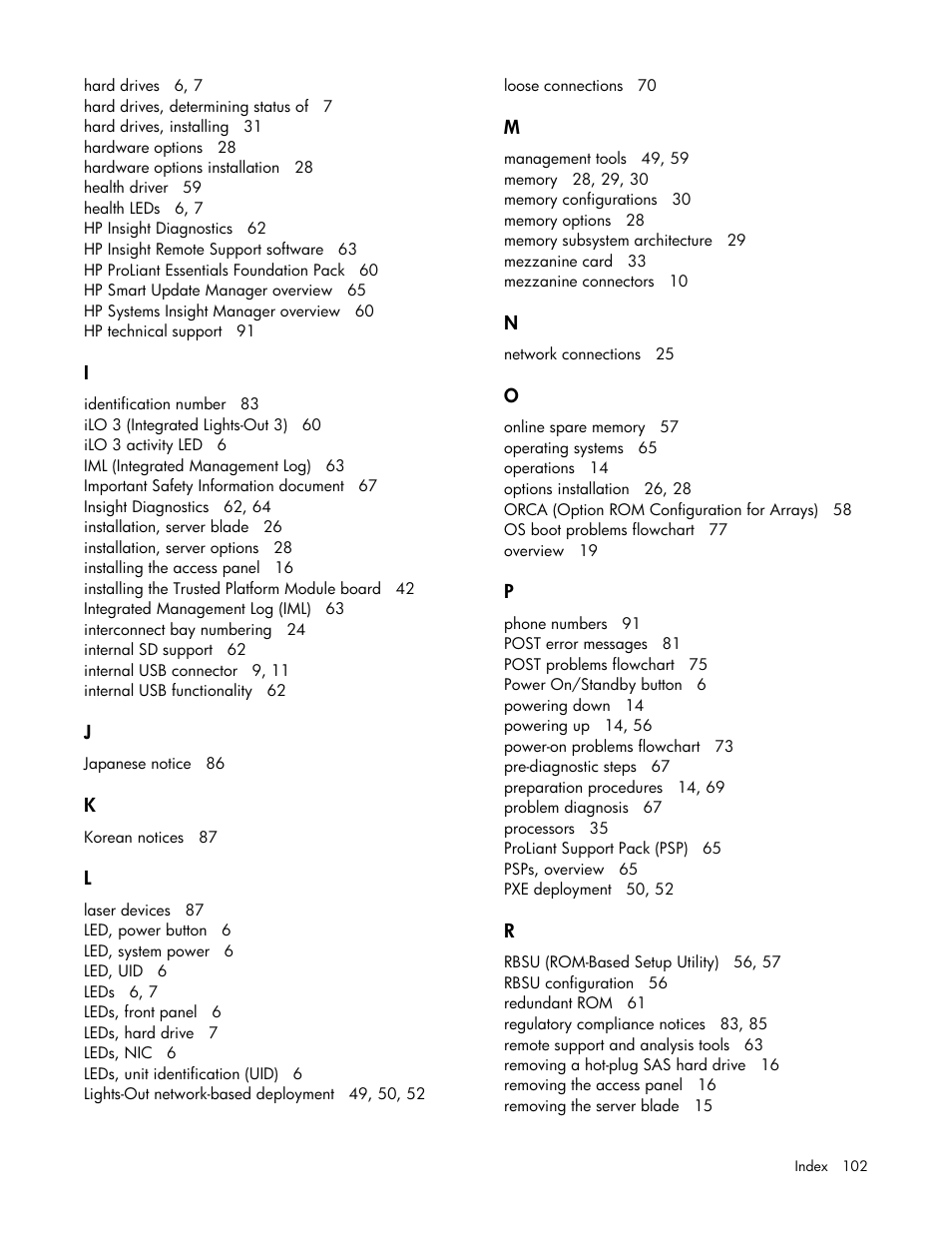 HP ProLiant BL685c G7 Server-Blade User Manual | Page 102 / 103