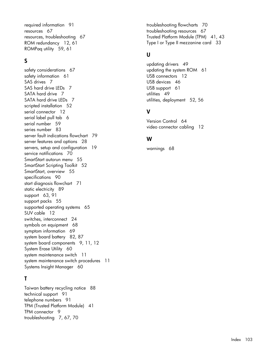 HP ProLiant BL685c G7 Server-Blade User Manual | Page 103 / 103
