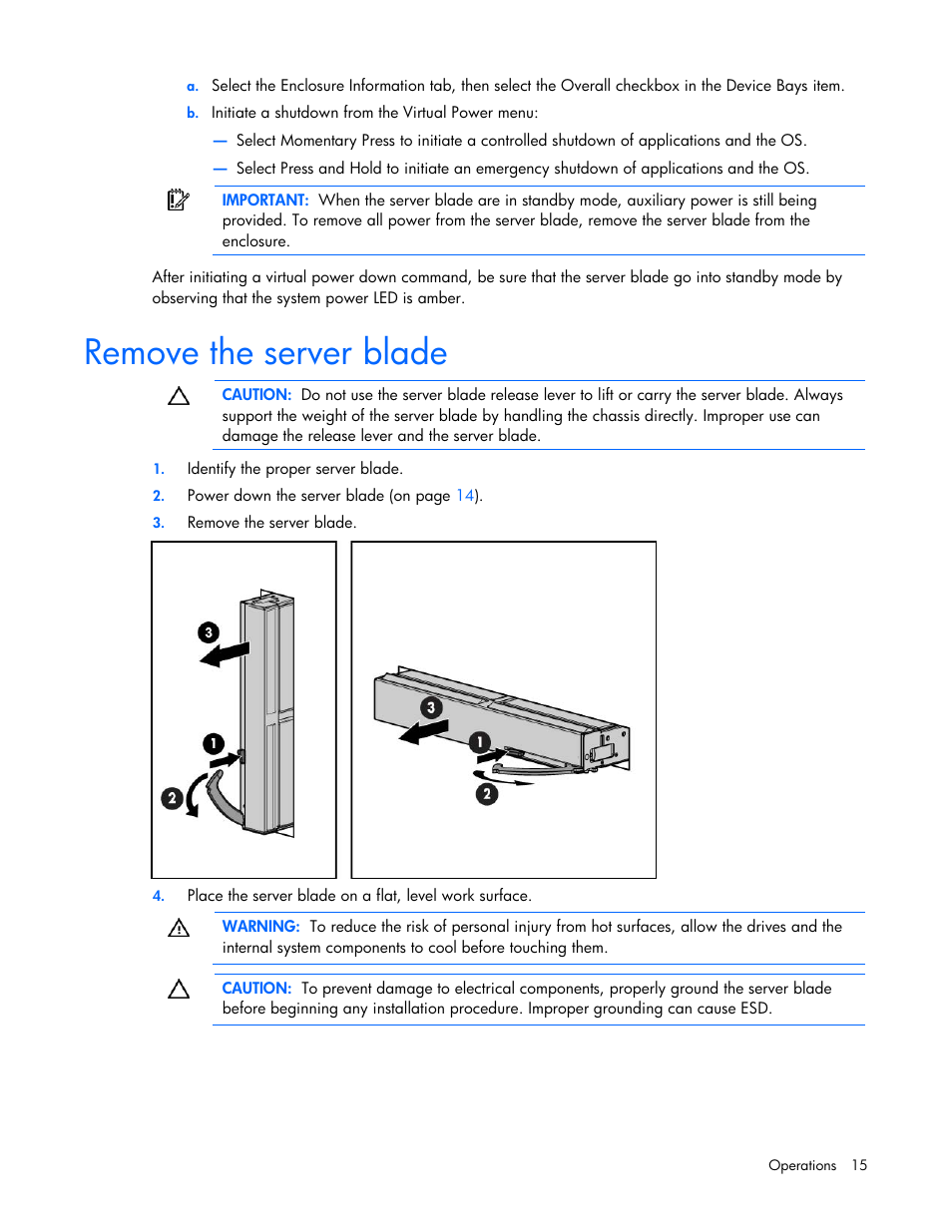 Remove the server blade | HP ProLiant BL685c G7 Server-Blade User Manual | Page 15 / 103