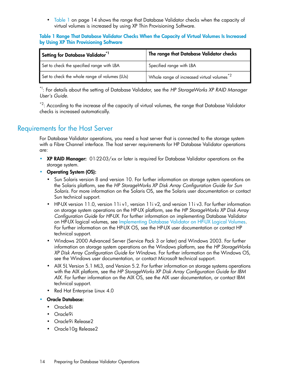 Requirements for the host server | HP XP Array Manager Software User Manual | Page 14 / 36