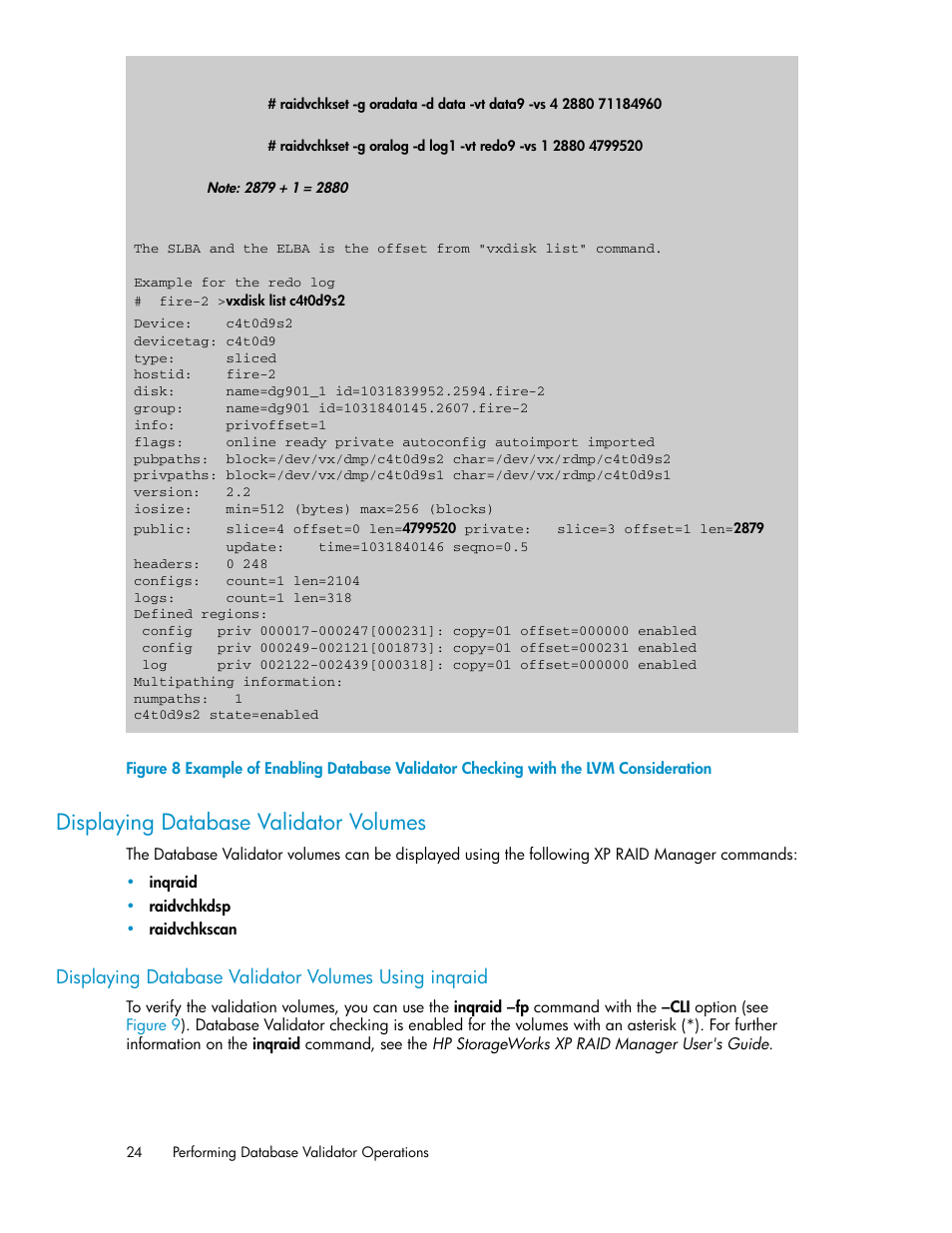 Displaying database validator volumes | HP XP Array Manager Software User Manual | Page 24 / 36