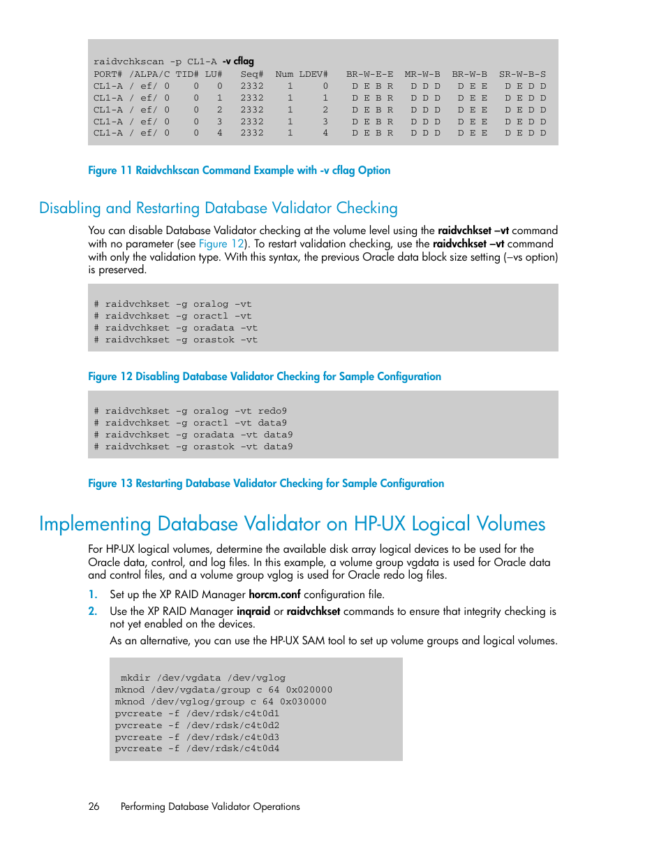 Raidvchkscan command example with -v cflag option, Figure 11 | HP XP Array Manager Software User Manual | Page 26 / 36
