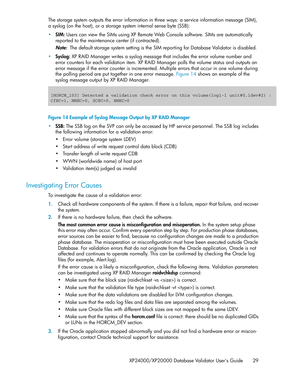 Investigating error causes | HP XP Array Manager Software User Manual | Page 29 / 36