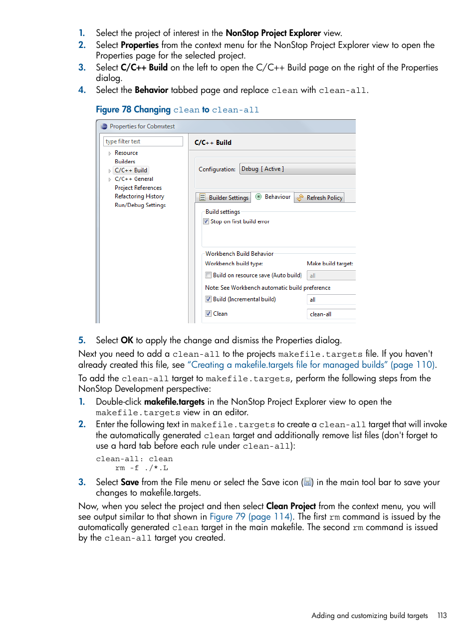 Changing clean to clean-all | HP Integrity NonStop H-Series User Manual | Page 113 / 159