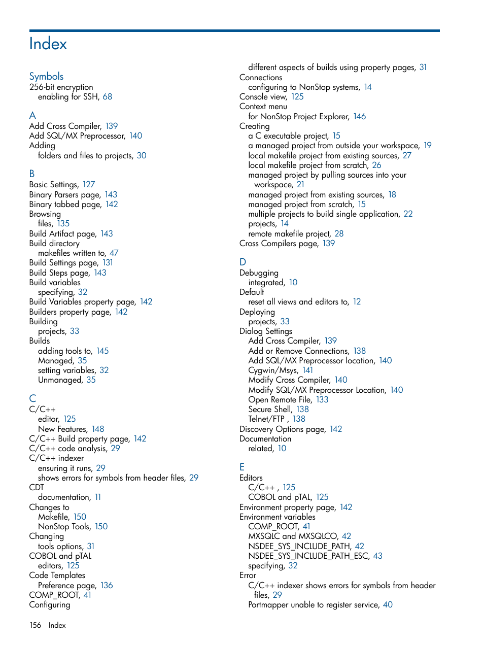 Index | HP Integrity NonStop H-Series User Manual | Page 156 / 159