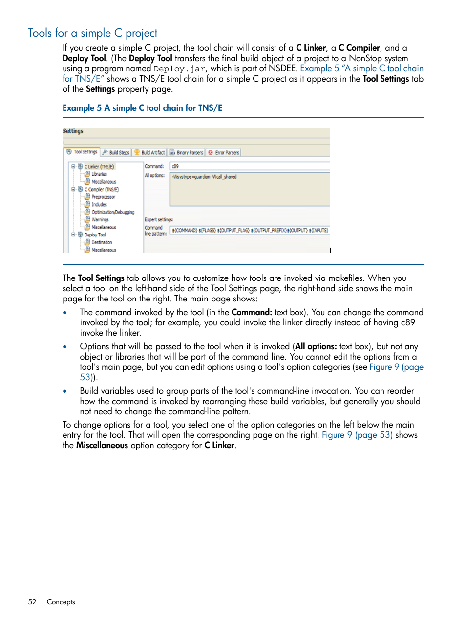 Tools for a simple c project, A simple c tool chain for tns/e | HP Integrity NonStop H-Series User Manual | Page 52 / 159