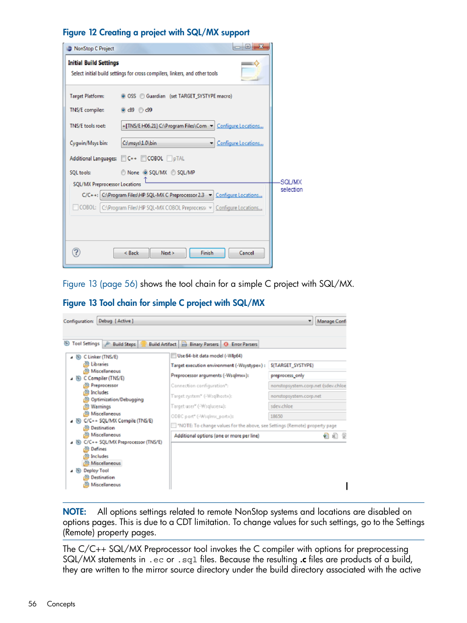 Creating a project with sql/mx support, Tool chain for simple c project with sql/mx | HP Integrity NonStop H-Series User Manual | Page 56 / 159