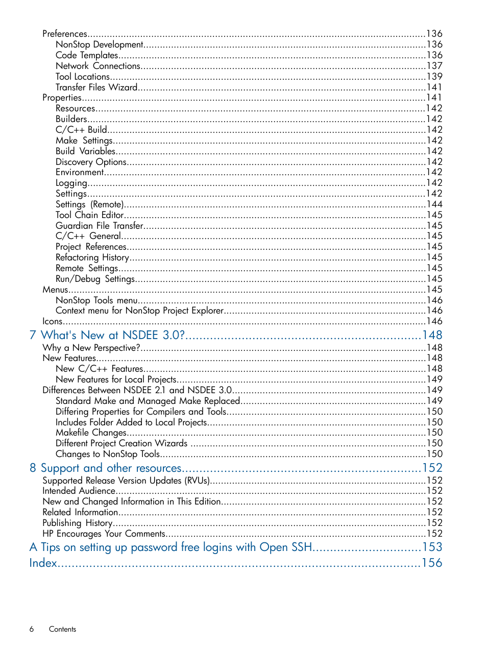 7 what's new at nsdee 3.0, 8 support and other resources | HP Integrity NonStop H-Series User Manual | Page 6 / 159