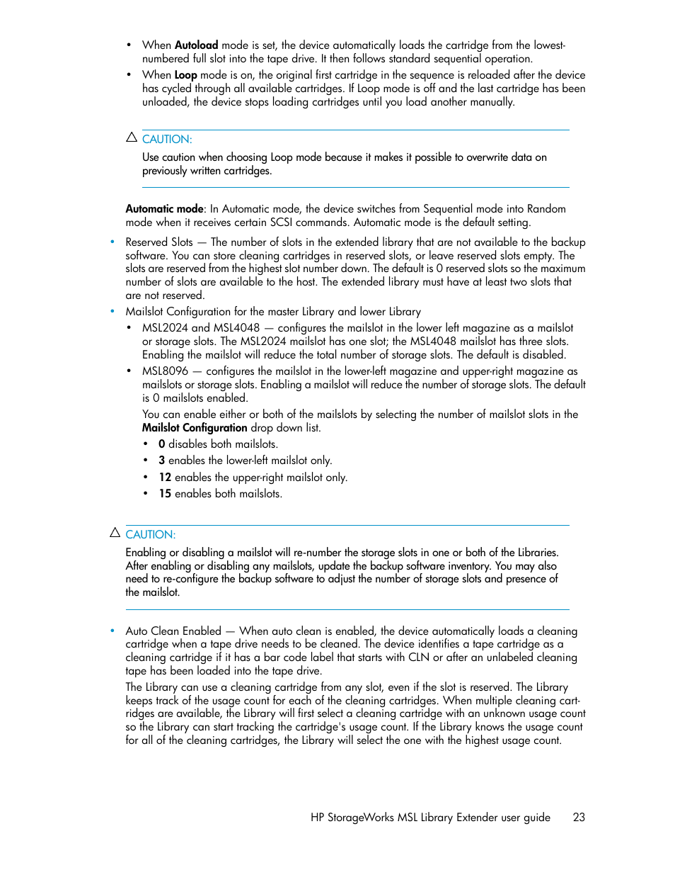 HP StoreEver MSL Tape Libraries User Manual | Page 23 / 96