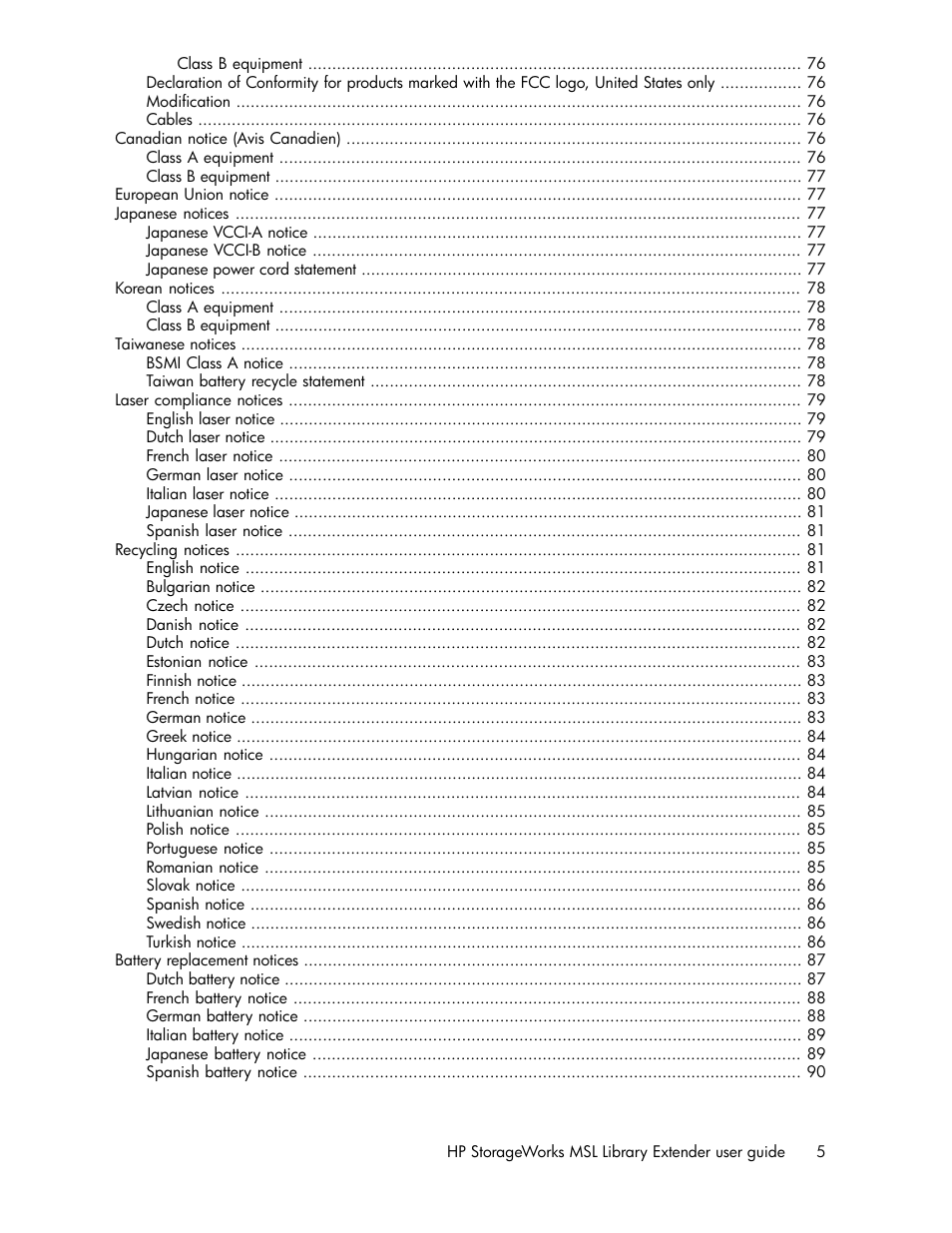HP StoreEver MSL Tape Libraries User Manual | Page 5 / 96