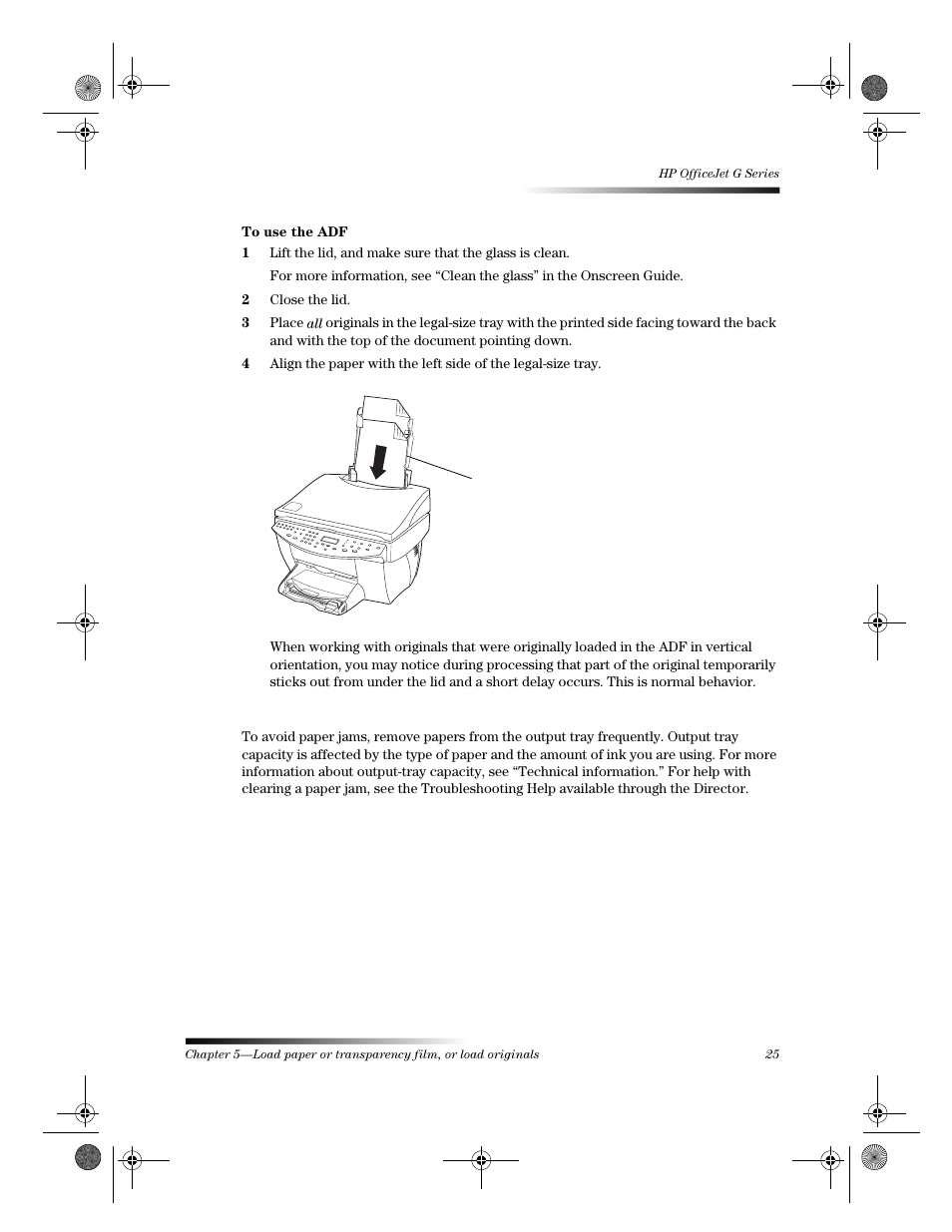 Avoid paper jams | HP Officejet g55 All-in-One Printer User Manual | Page 29 / 58