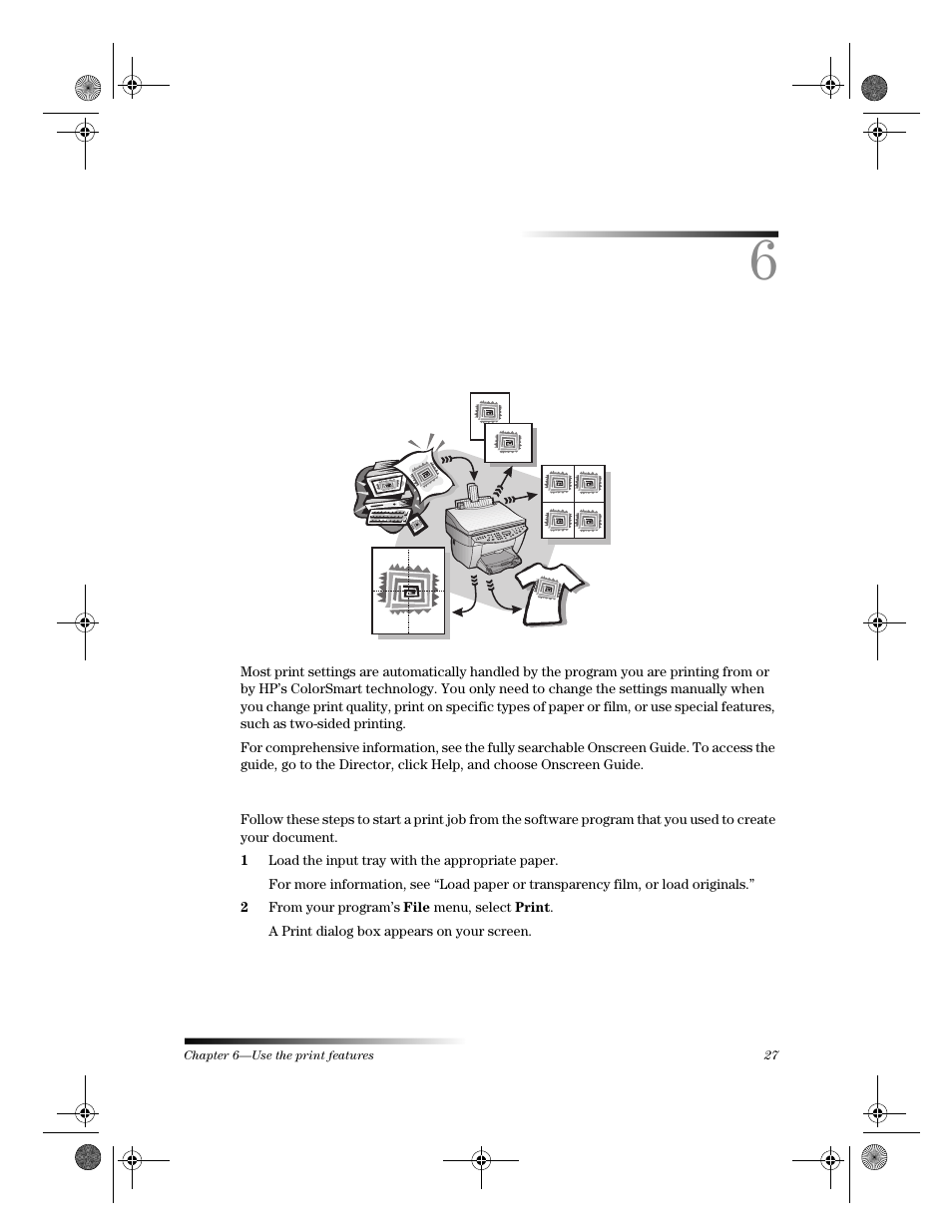 Use the print features | HP Officejet g55 All-in-One Printer User Manual | Page 31 / 58