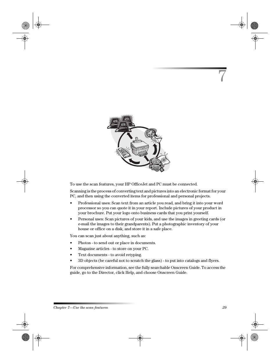 Use the scan features | HP Officejet g55 All-in-One Printer User Manual | Page 33 / 58