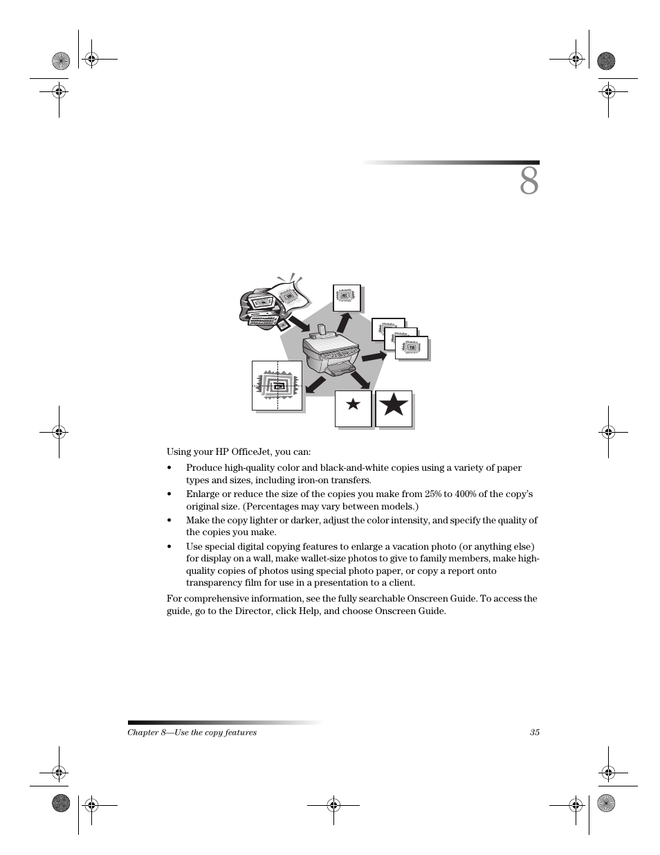 Use the copy features | HP Officejet g55 All-in-One Printer User Manual | Page 39 / 58