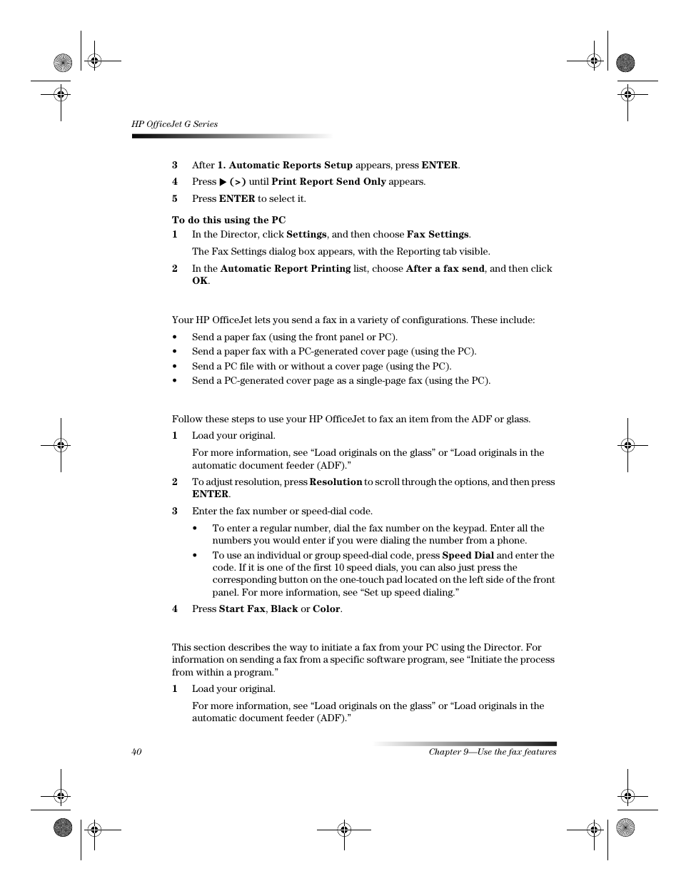 Send a fax | HP Officejet g55 All-in-One Printer User Manual | Page 44 / 58