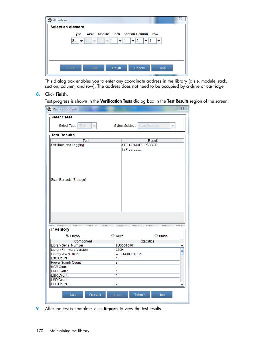 HP StoreEver ESL G3 Tape Libraries User Manual | Page 170 / 286