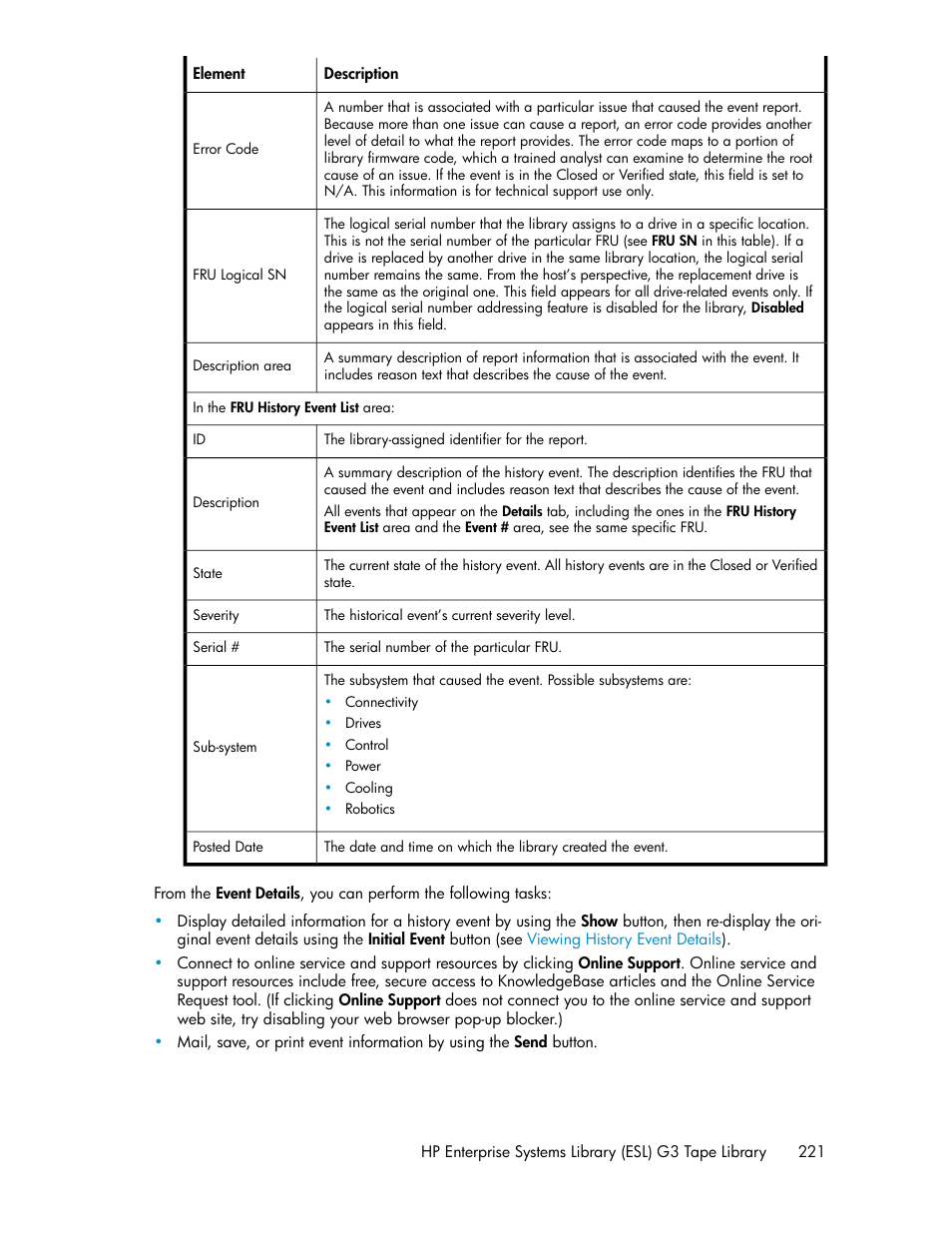 HP StoreEver ESL G3 Tape Libraries User Manual | Page 221 / 286