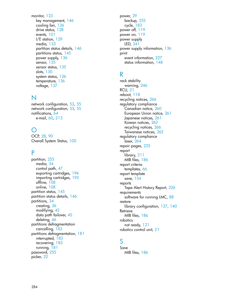 HP StoreEver ESL G3 Tape Libraries User Manual | Page 284 / 286