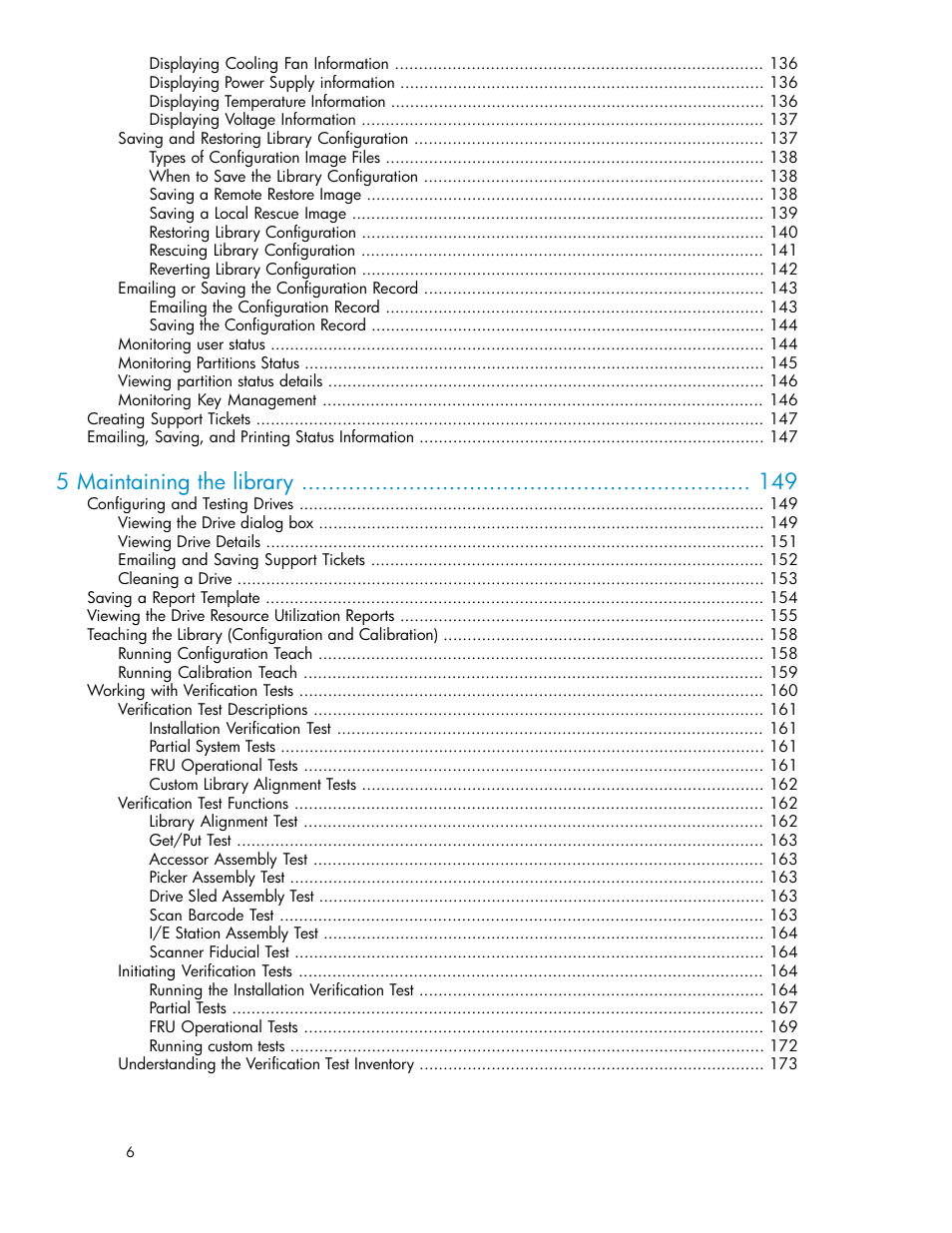 5 maintaining the library | HP StoreEver ESL G3 Tape Libraries User Manual | Page 6 / 286