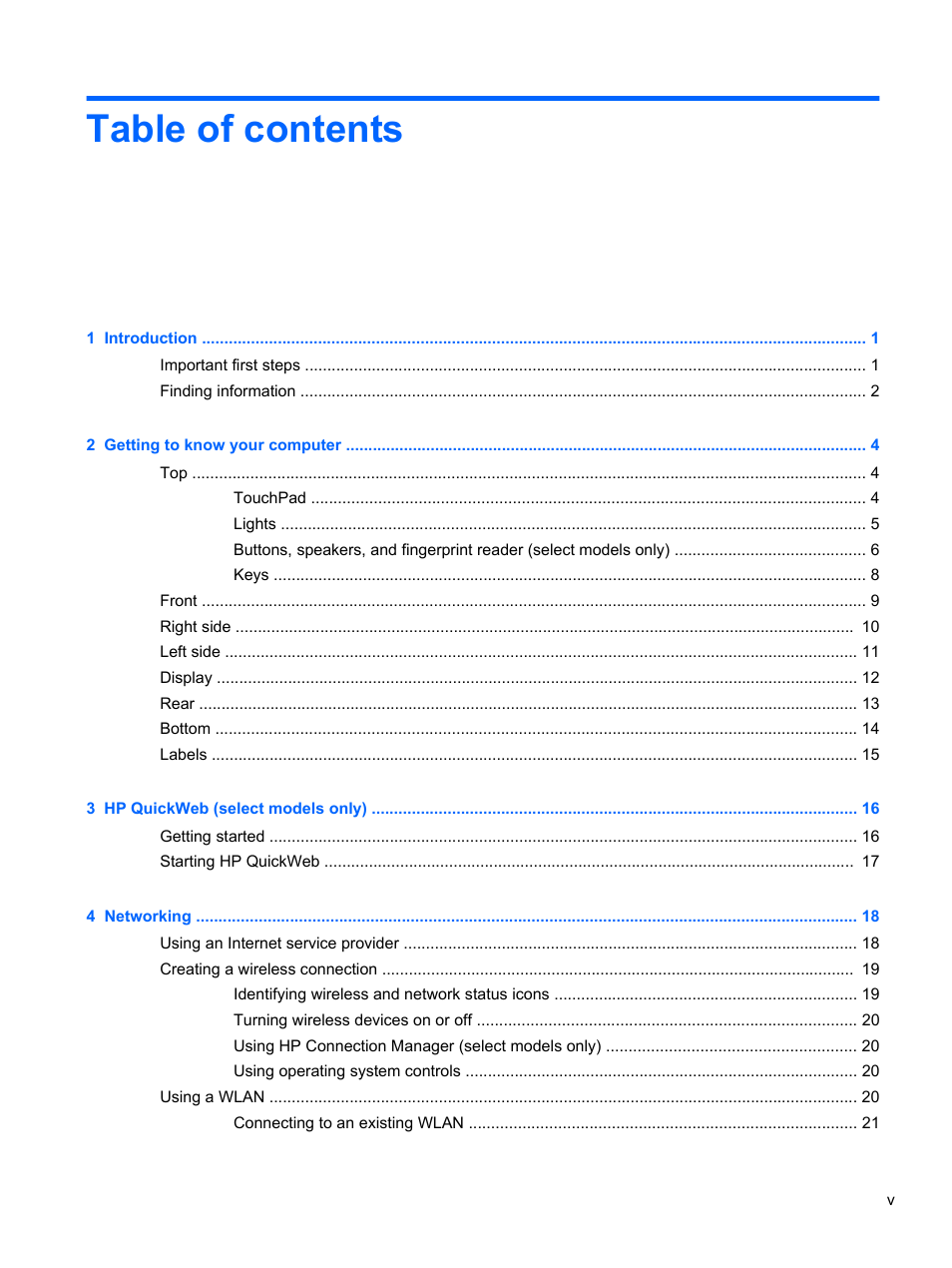 HP Pavilion dv6-6c40ca Entertainment Notebook PC User Manual | Page 5 / 117