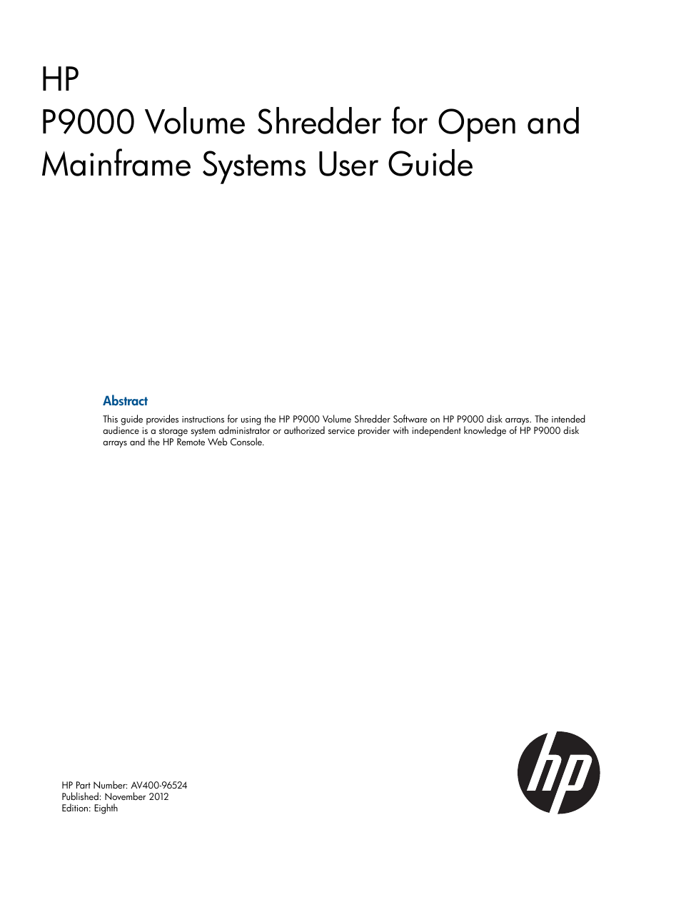 HP XP P9500 Storage User Manual | 21 pages