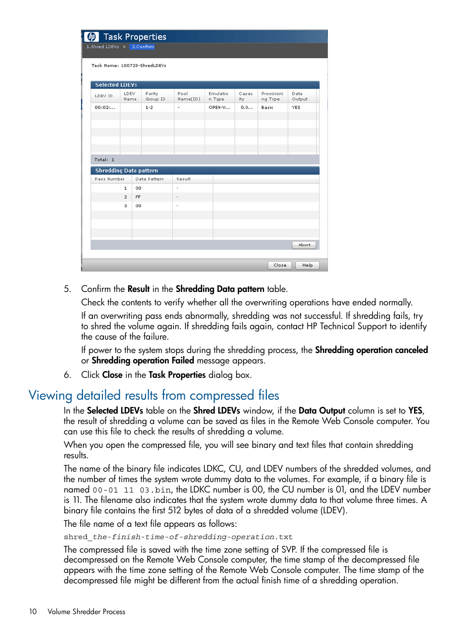 Viewing detailed results from compressed files | HP XP P9500 Storage User Manual | Page 10 / 21