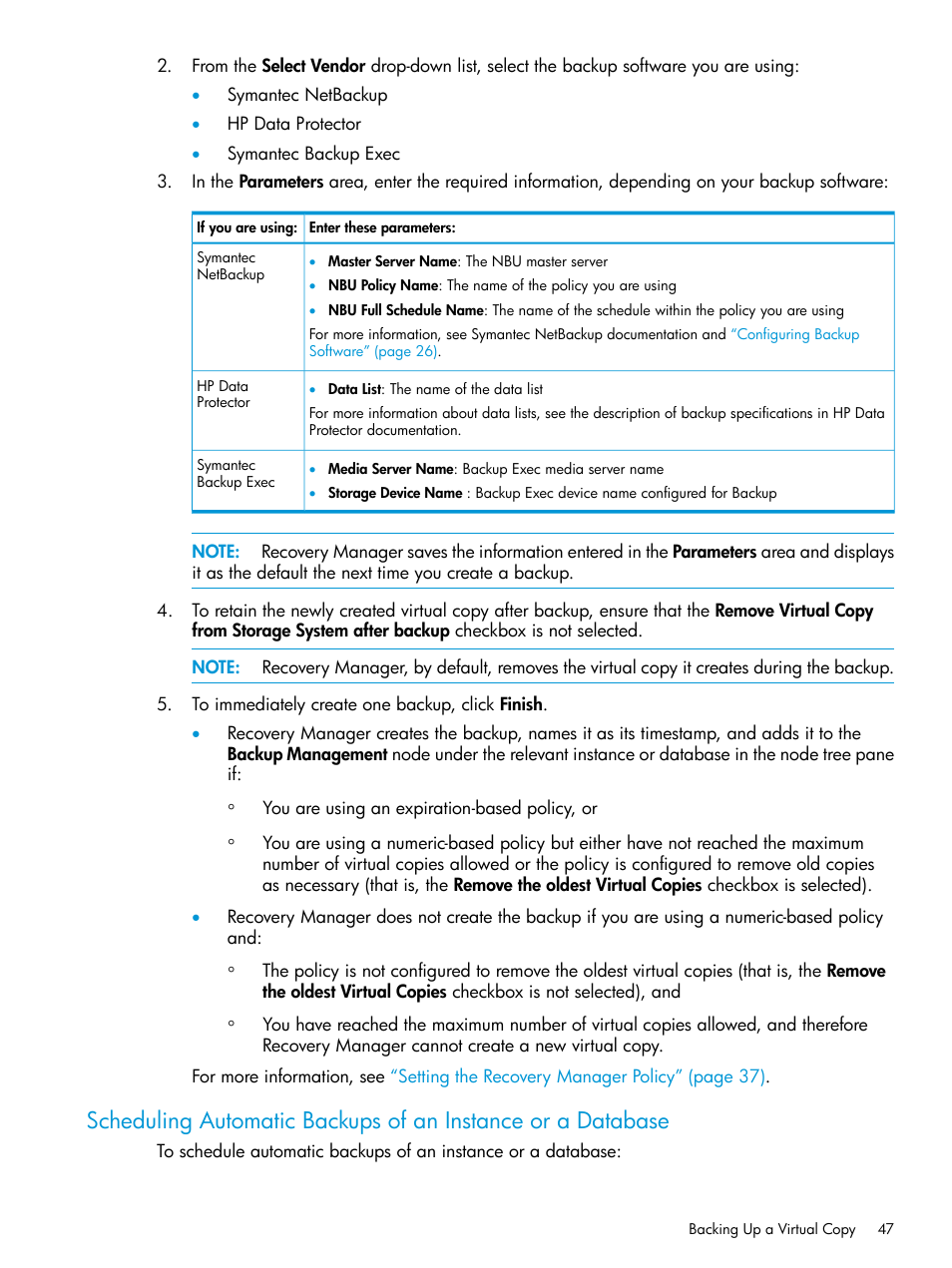HP 3PAR Recovery Manager Software for Microsoft SQL Server Licenses User Manual | Page 47 / 108