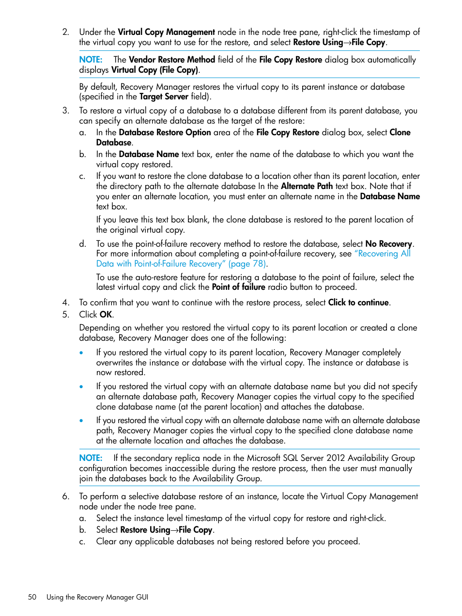 HP 3PAR Recovery Manager Software for Microsoft SQL Server Licenses User Manual | Page 50 / 108