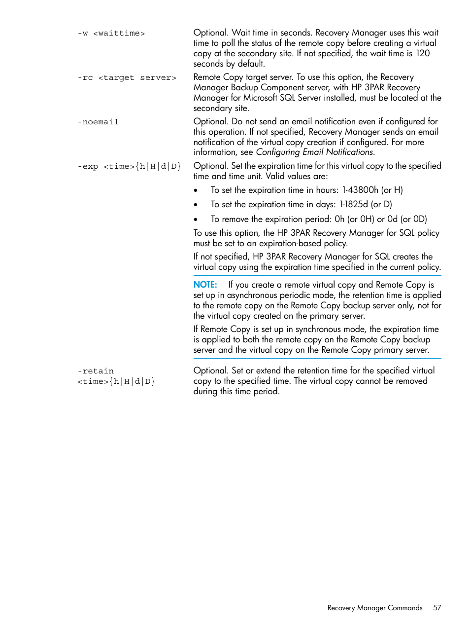 HP 3PAR Recovery Manager Software for Microsoft SQL Server Licenses User Manual | Page 57 / 108