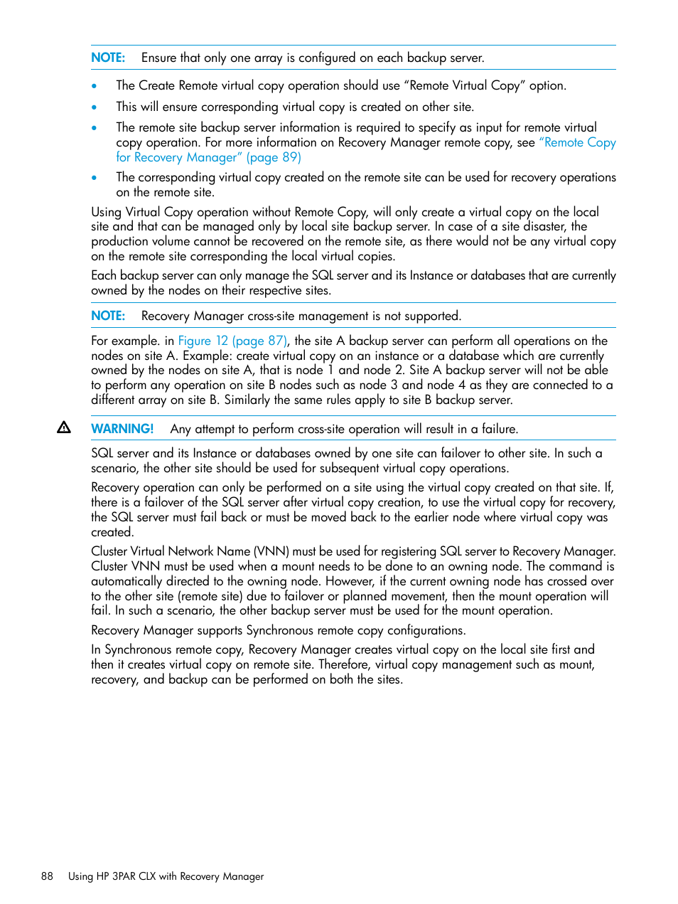 HP 3PAR Recovery Manager Software for Microsoft SQL Server Licenses User Manual | Page 88 / 108