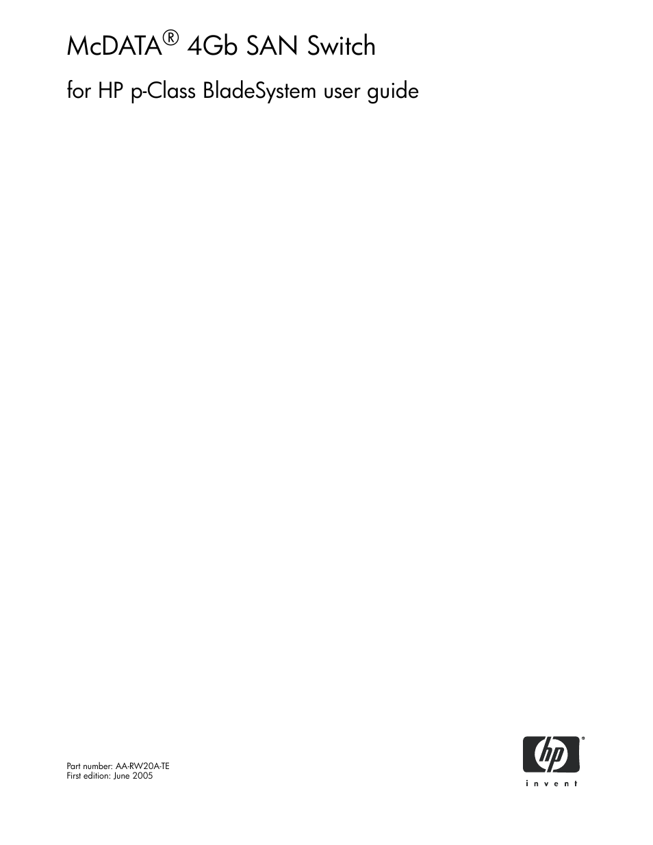 HP McDATA 4Gb SAN Switch for HP BladeSystem p-Class User Manual | 226 pages