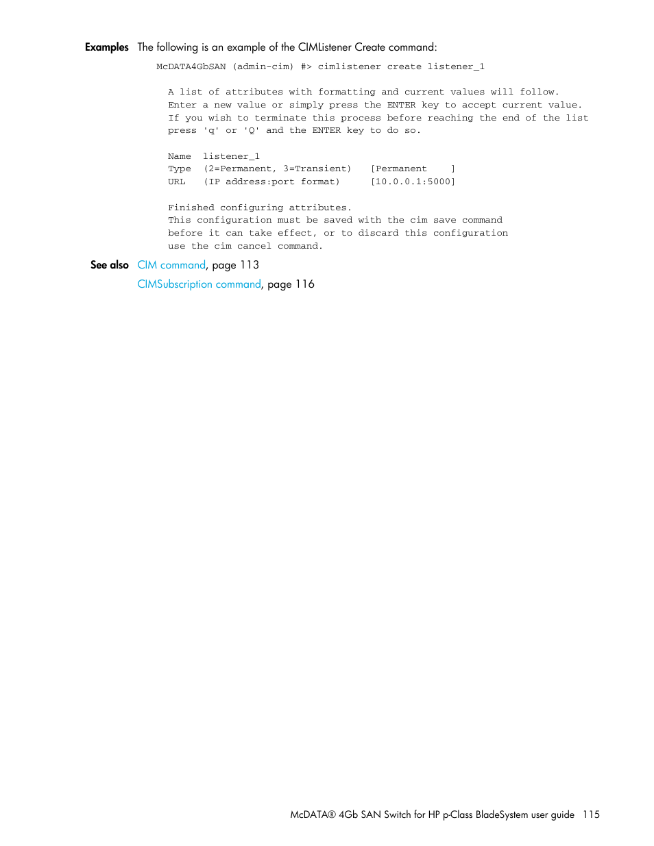 HP McDATA 4Gb SAN Switch for HP BladeSystem p-Class User Manual | Page 115 / 226