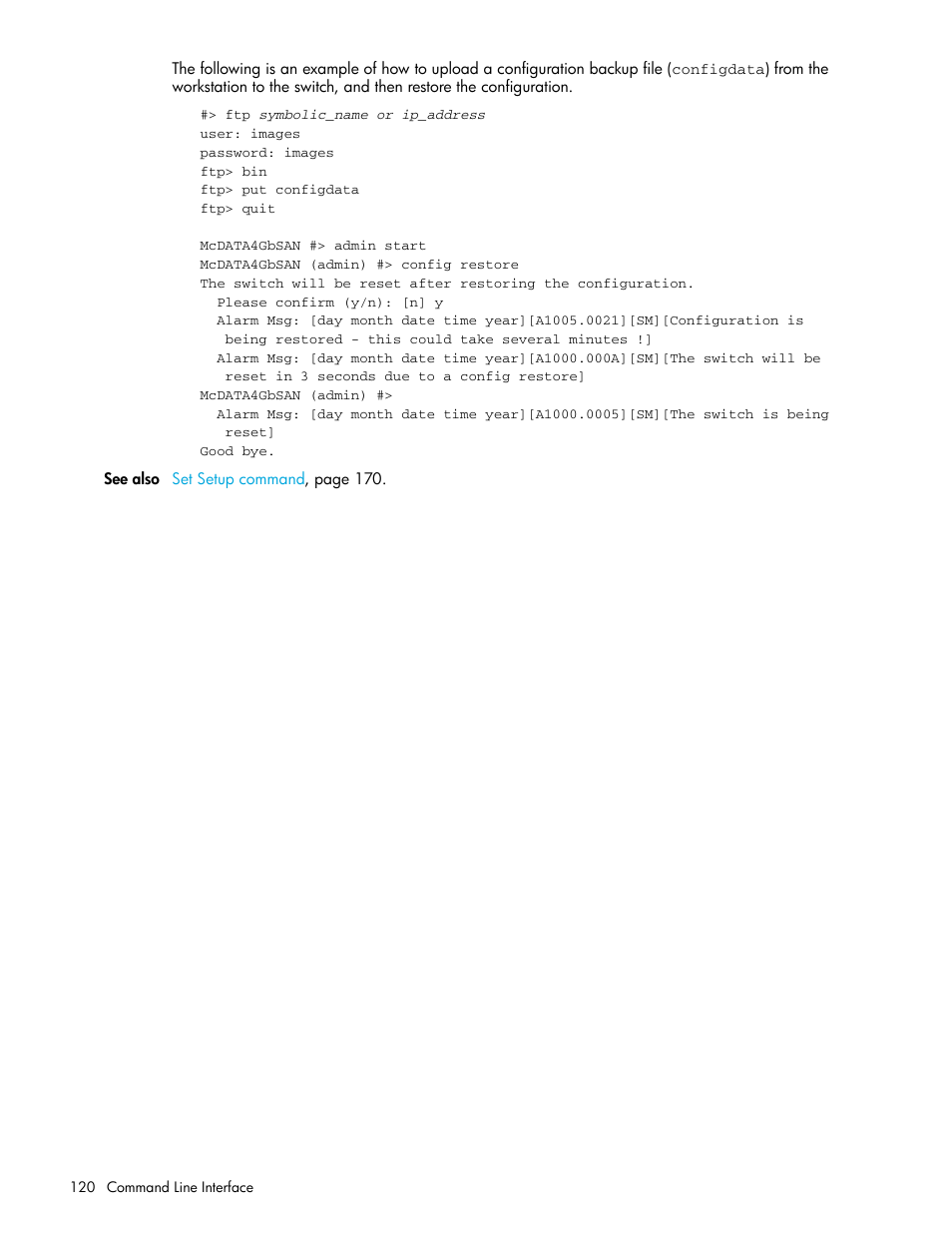 HP McDATA 4Gb SAN Switch for HP BladeSystem p-Class User Manual | Page 120 / 226