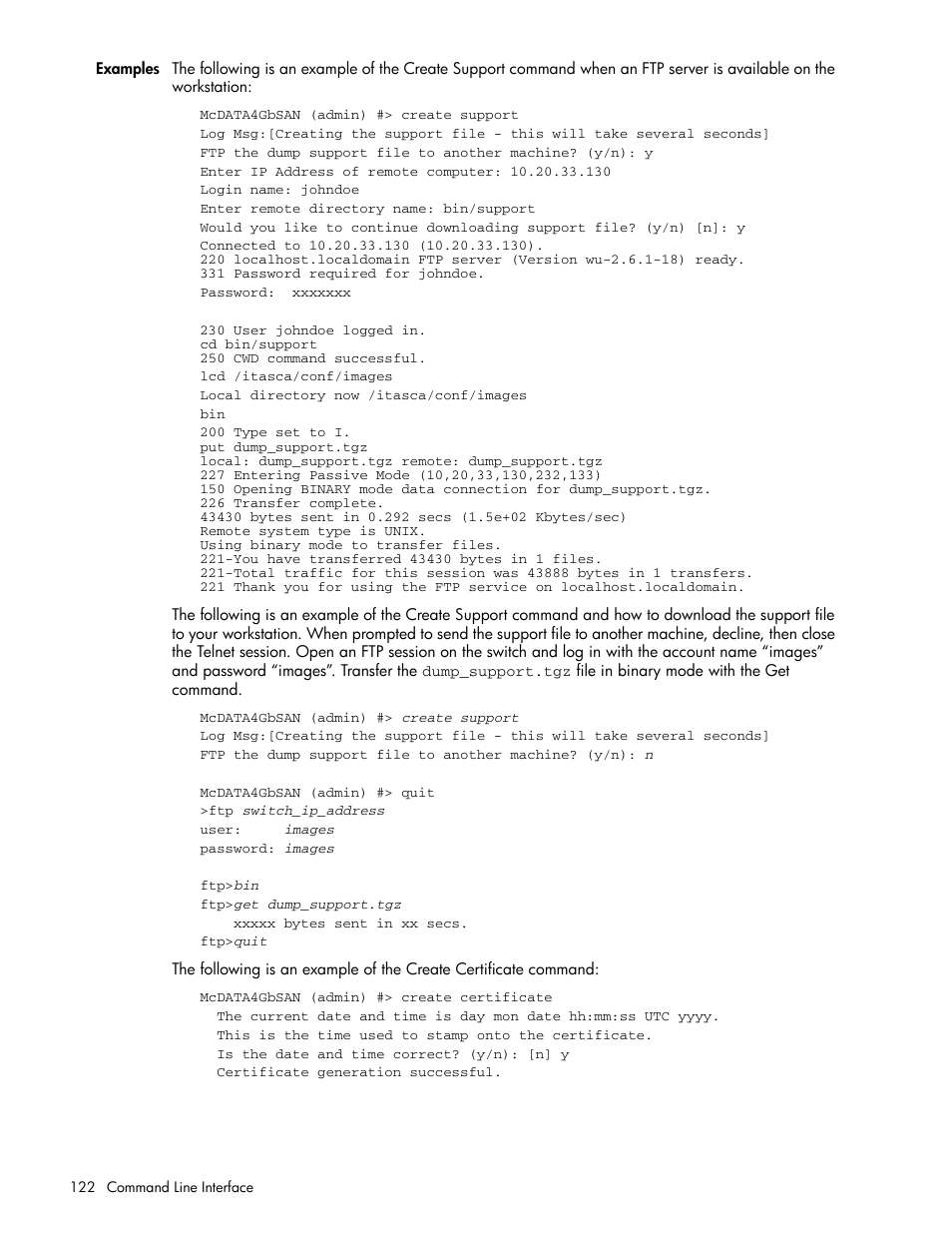 HP McDATA 4Gb SAN Switch for HP BladeSystem p-Class User Manual | Page 122 / 226