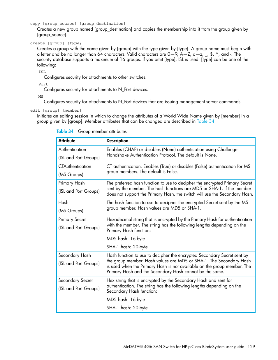 HP McDATA 4Gb SAN Switch for HP BladeSystem p-Class User Manual | Page 129 / 226