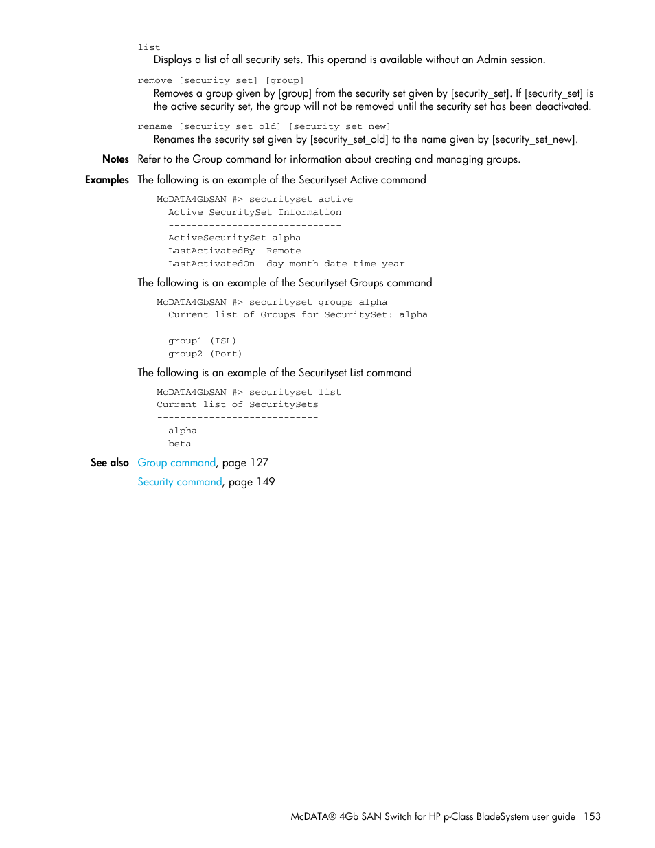 HP McDATA 4Gb SAN Switch for HP BladeSystem p-Class User Manual | Page 153 / 226