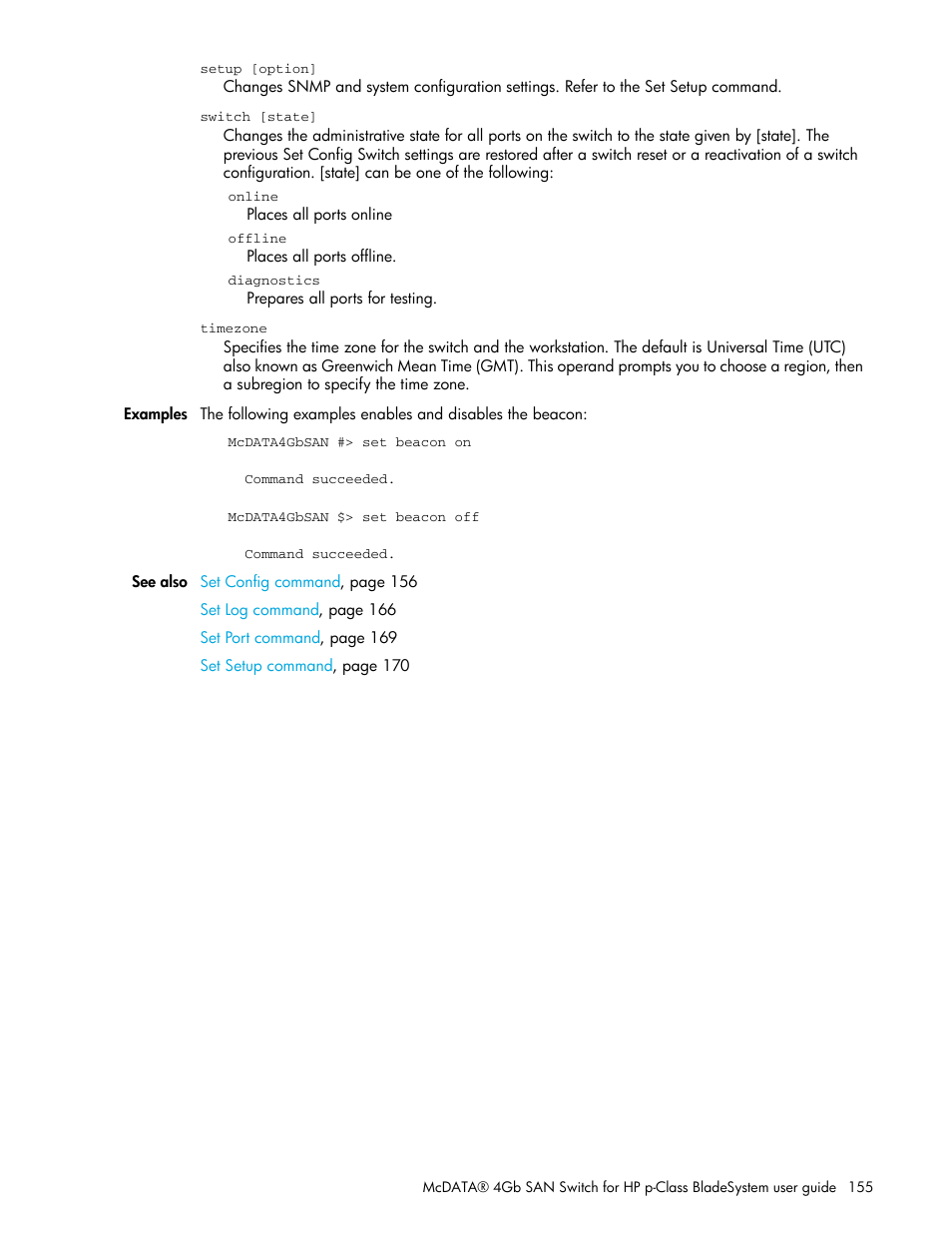 HP McDATA 4Gb SAN Switch for HP BladeSystem p-Class User Manual | Page 155 / 226