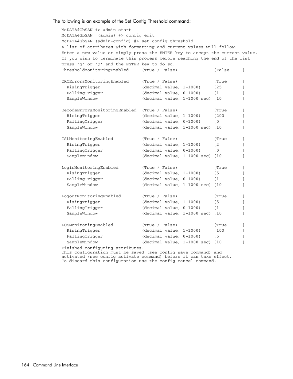 HP McDATA 4Gb SAN Switch for HP BladeSystem p-Class User Manual | Page 164 / 226