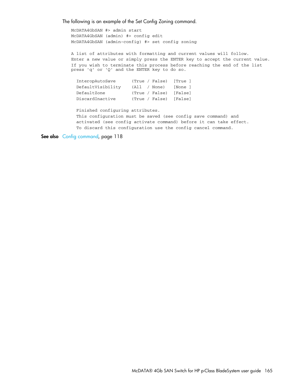 HP McDATA 4Gb SAN Switch for HP BladeSystem p-Class User Manual | Page 165 / 226