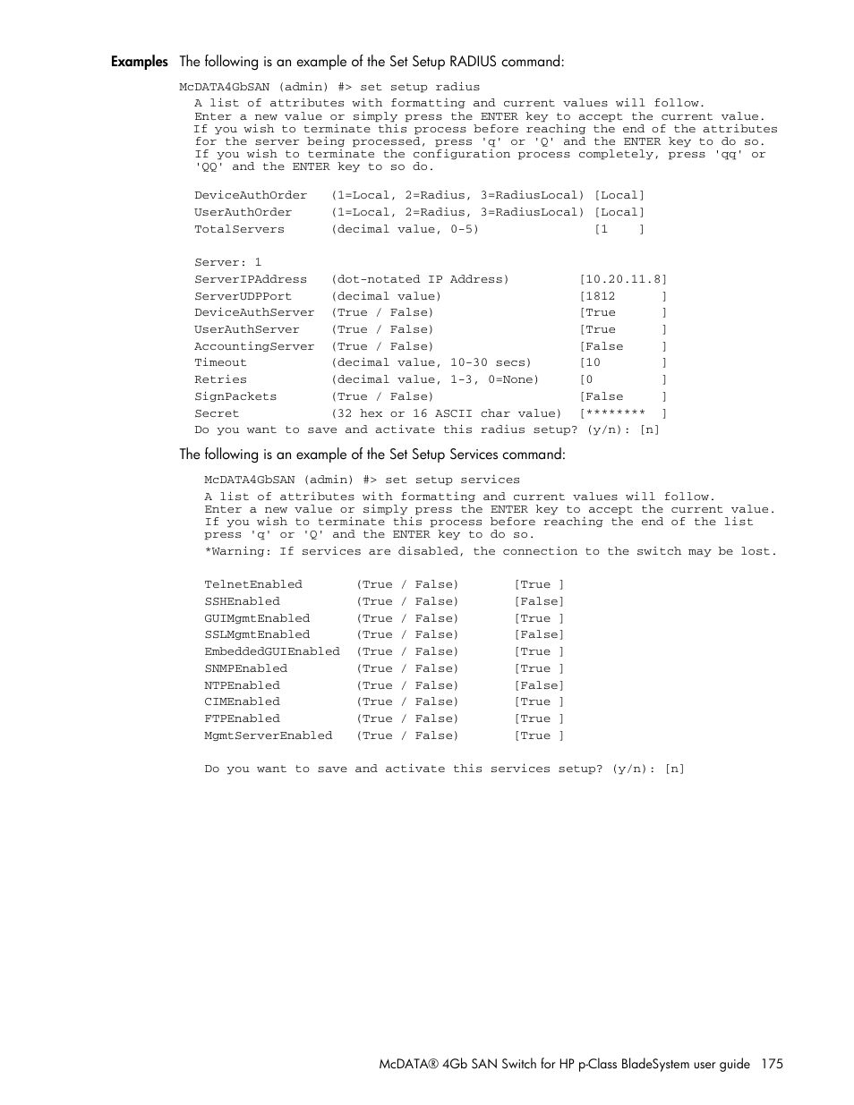 HP McDATA 4Gb SAN Switch for HP BladeSystem p-Class User Manual | Page 175 / 226