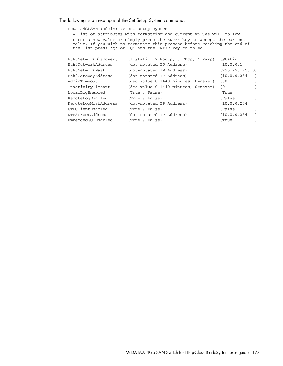 HP McDATA 4Gb SAN Switch for HP BladeSystem p-Class User Manual | Page 177 / 226