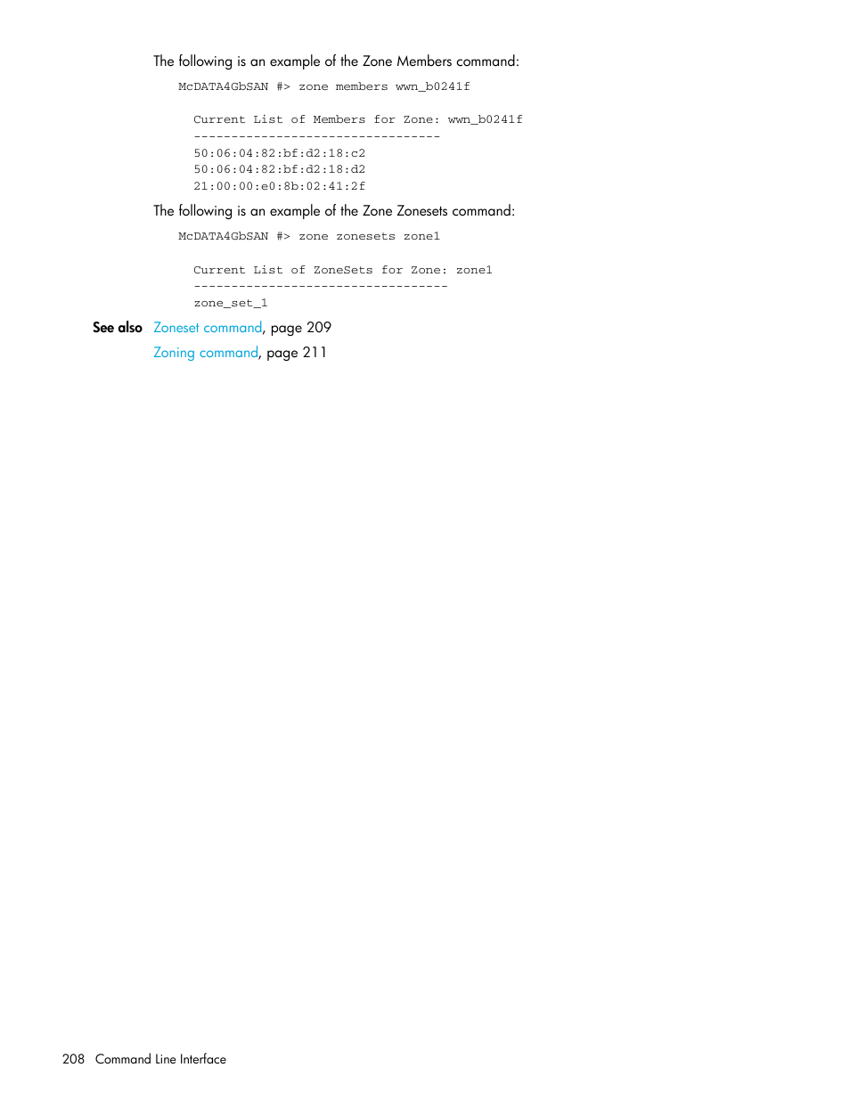 HP McDATA 4Gb SAN Switch for HP BladeSystem p-Class User Manual | Page 208 / 226