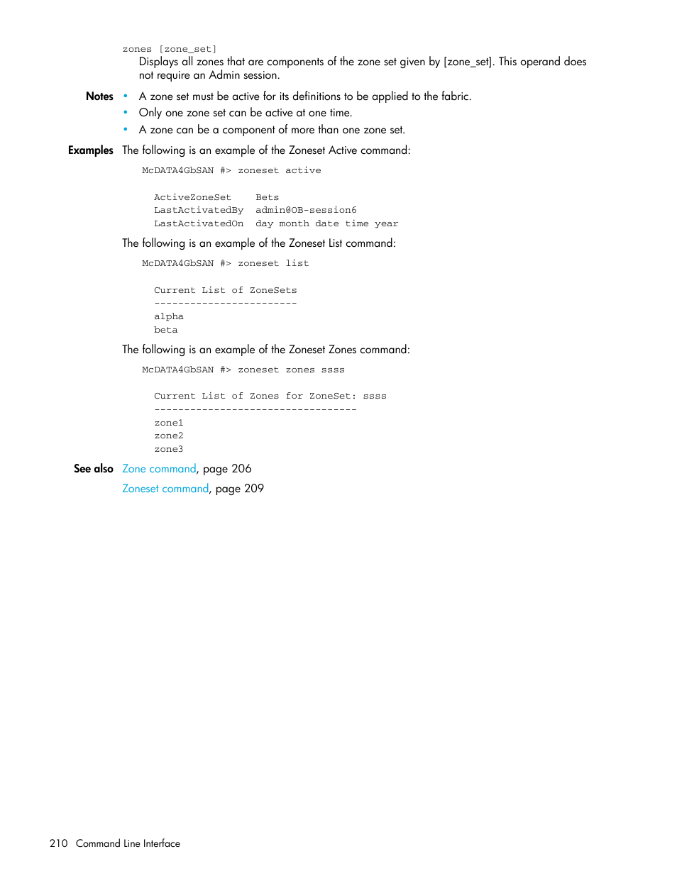 HP McDATA 4Gb SAN Switch for HP BladeSystem p-Class User Manual | Page 210 / 226