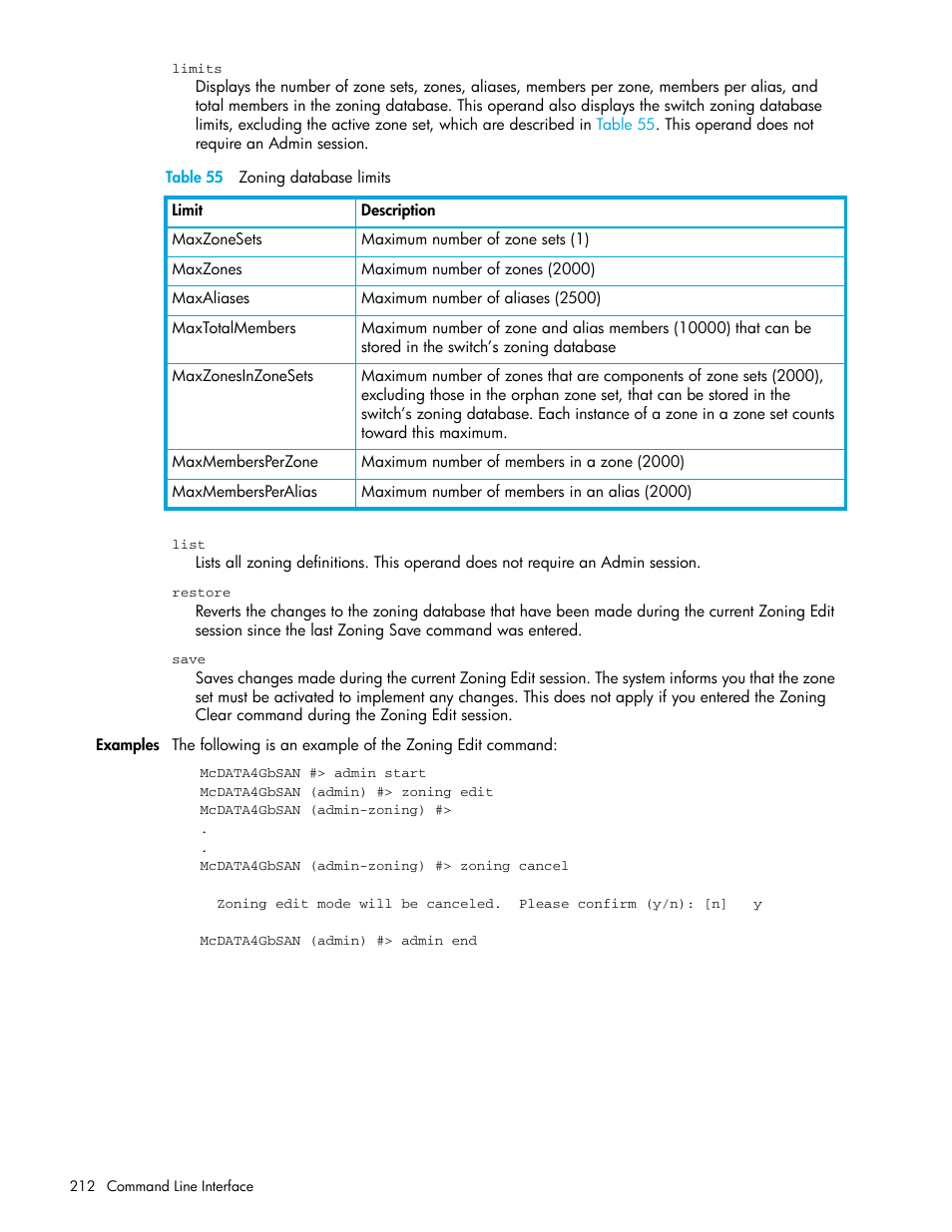 HP McDATA 4Gb SAN Switch for HP BladeSystem p-Class User Manual | Page 212 / 226