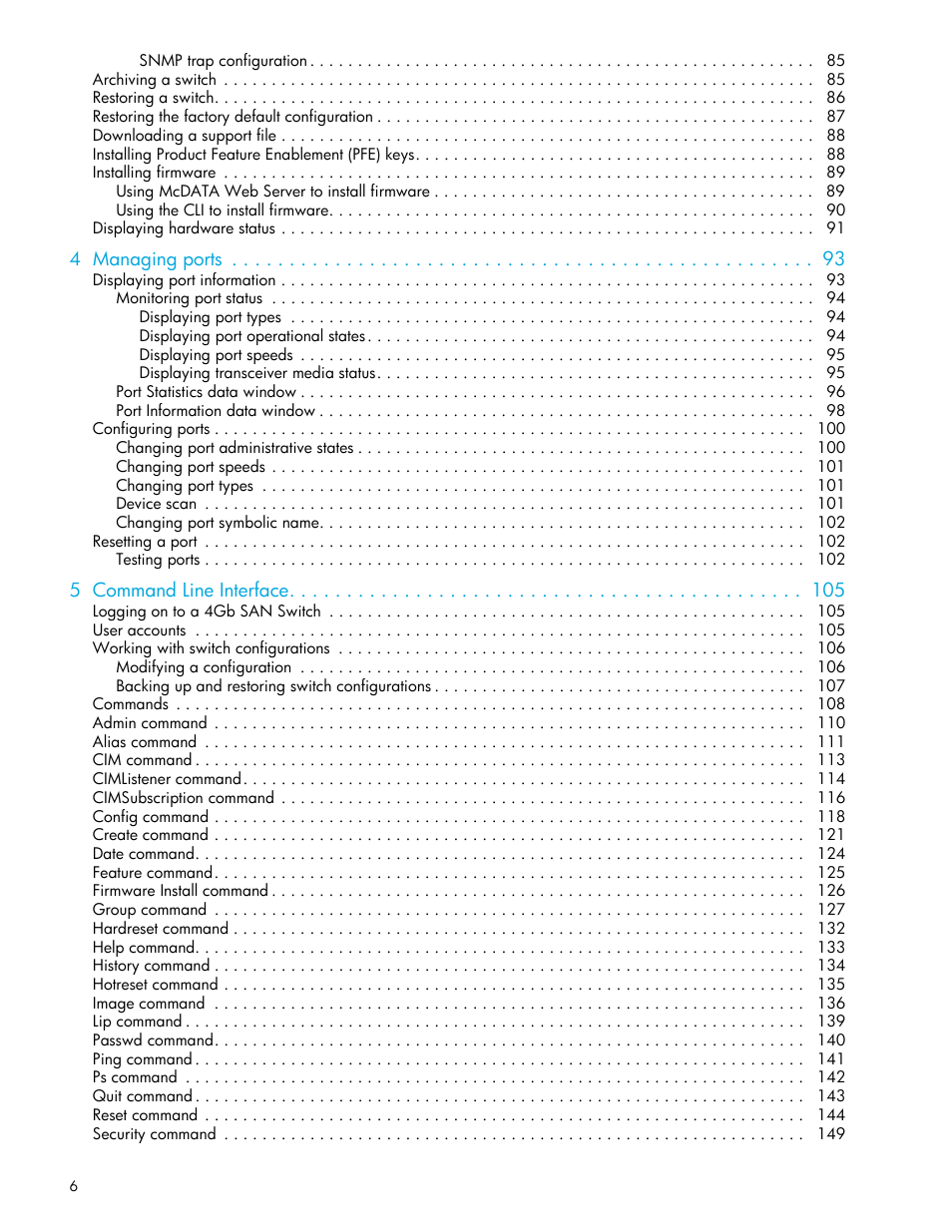 HP McDATA 4Gb SAN Switch for HP BladeSystem p-Class User Manual | Page 6 / 226