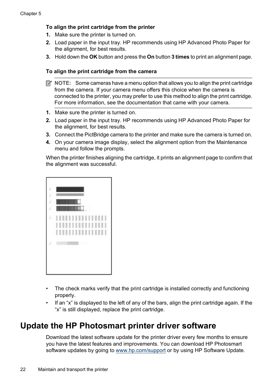 Update the hp photosmart printer driver software | HP Photosmart A320 Compact Photo Printer User Manual | Page 24 / 54