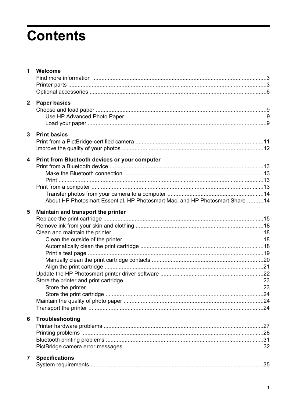 HP Photosmart A320 Compact Photo Printer User Manual | Page 3 / 54