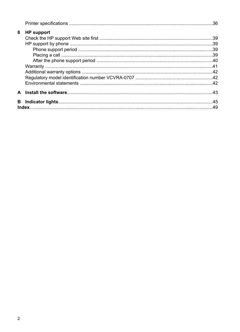 HP Photosmart A320 Compact Photo Printer User Manual | Page 4 / 54
