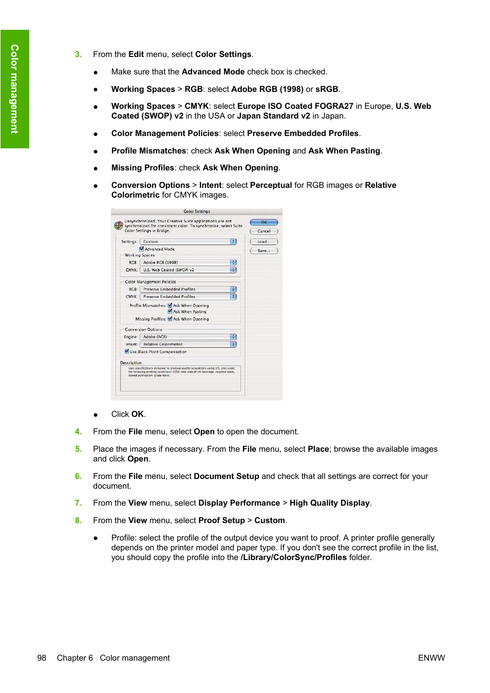 HP Designjet Z3200 PostScript Photo Printer series User Manual | Page 108 / 205